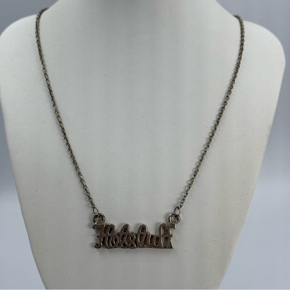 Vintage Hotstuff Hot Stuff Necklace Silver Tone S Hook Closure Unique Sassy 16”